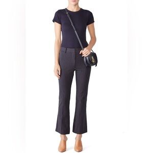 Derek Lam 10 Crosby cropped flare Pinstripe Pants - 6